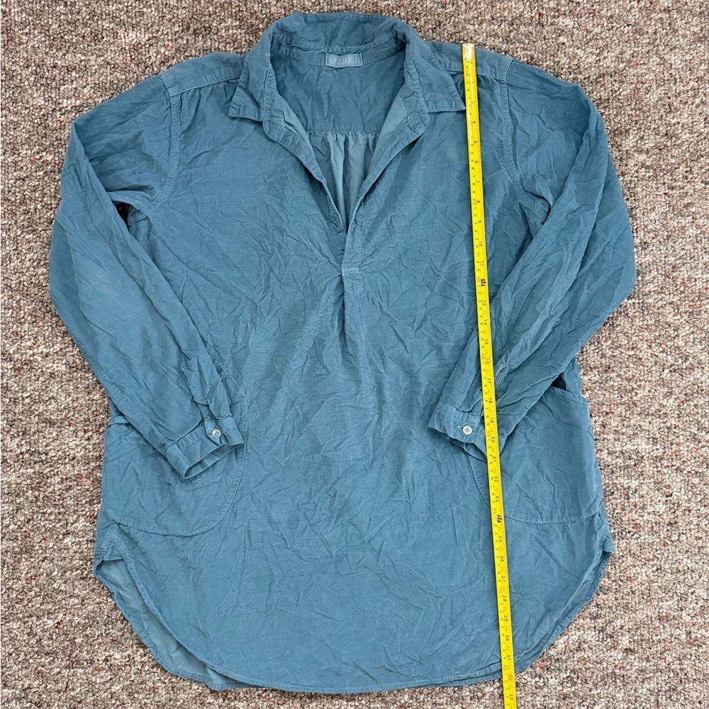 CP Shades Blue Micro Corduroy Cotton Tunic Top M - Picture 2 of 10